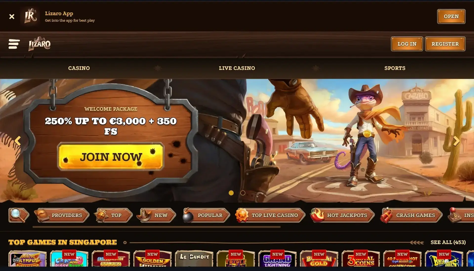 Lizaro Casino No Deposit Bonus image 1