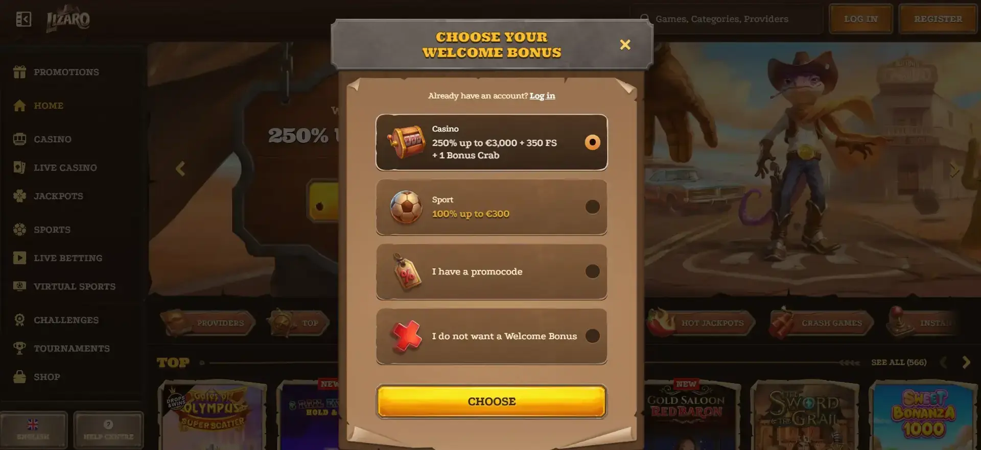 Lizaro Casino No Deposit Bonus image 2